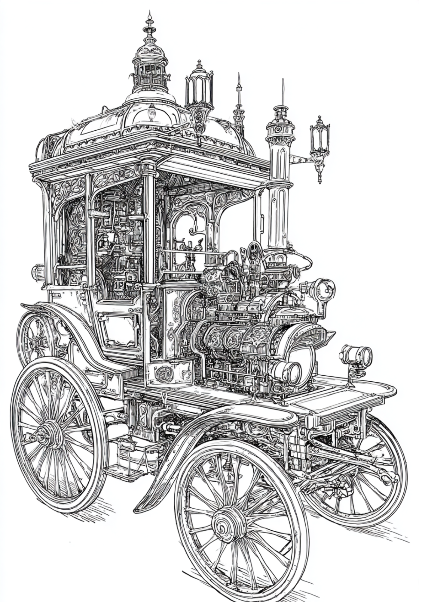 Steampunk - Instantly Downloadable Digital Adult Colouring Book