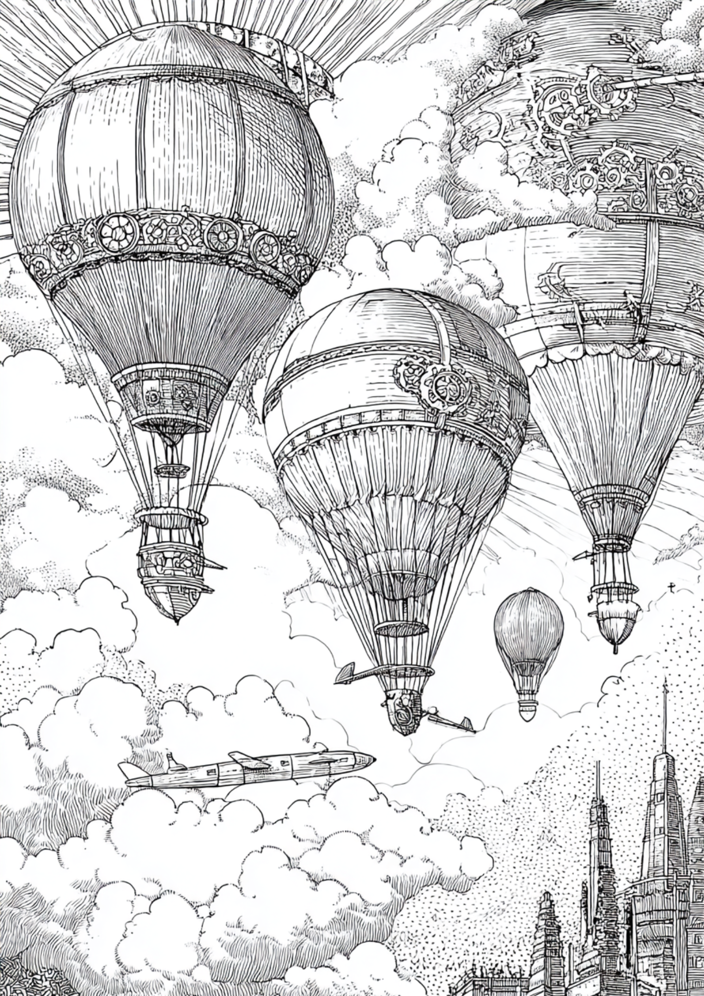 Steampunk - Instantly Downloadable Digital Adult Colouring Book